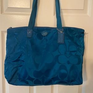 Coach Signature Nylon Packable Weekender Tote Bag